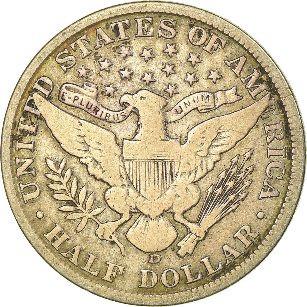Coin, United States, Barber Half Dollar, Half Dollar, 1906, U.S. Mint, Denver