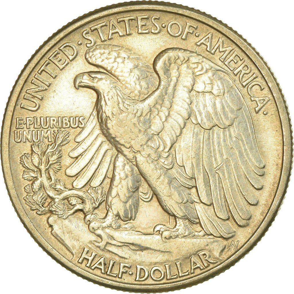 Coin, United States, Walking Liberty Half Dollar, Half Dollar, 1942, U.S. Mint