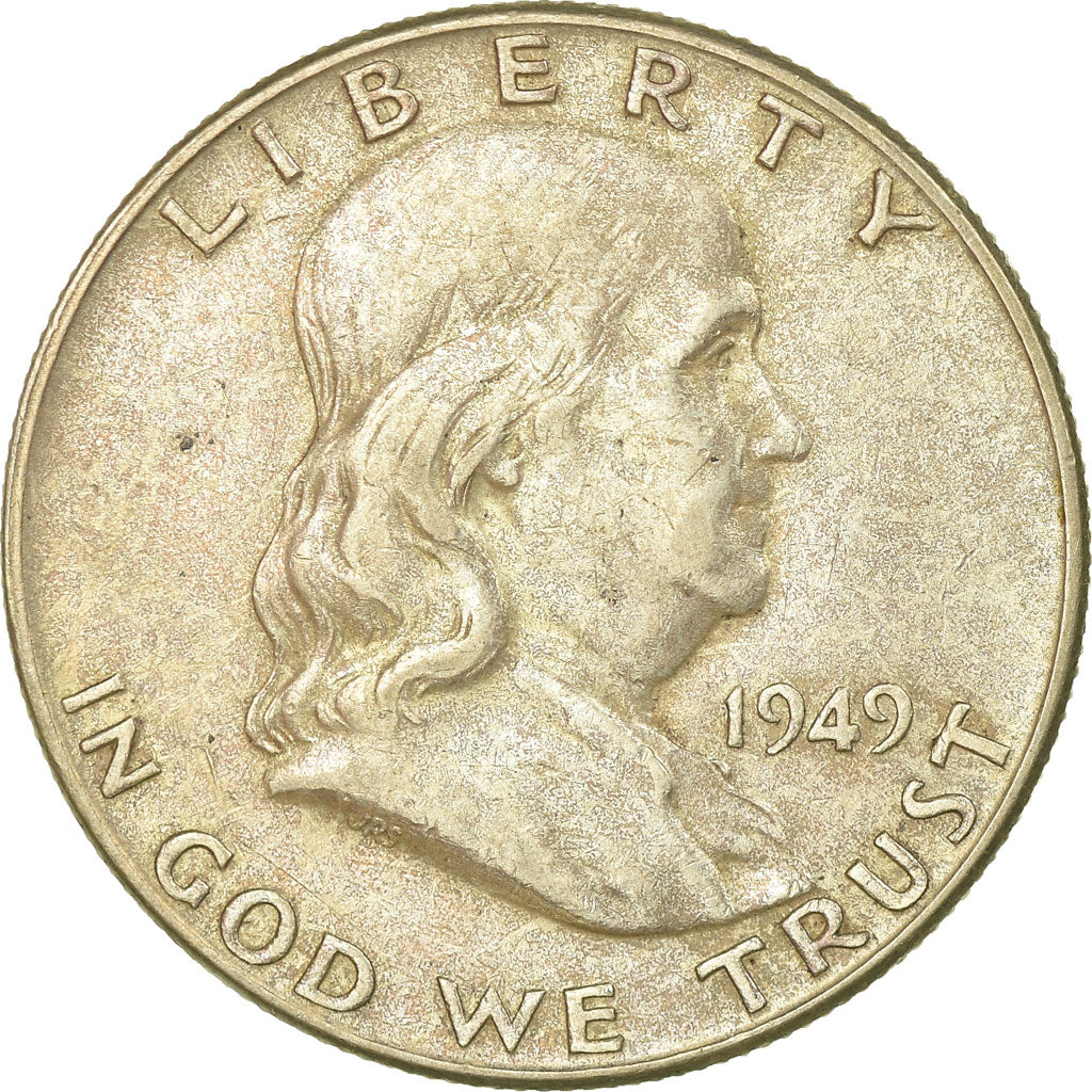 Coin, United States, Franklin Half Dollar, Half Dollar, 1949, U.S. Mint