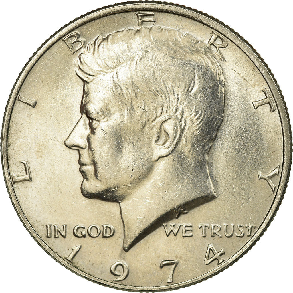 Coin, United States, Kennedy Half Dollar, Half Dollar, 1974, U.S. Mint