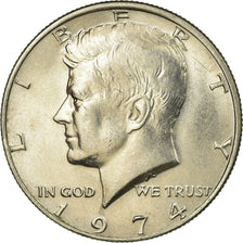 Coin, United States, Kennedy Half Dollar, Half Dollar, 1974, U.S. Mint