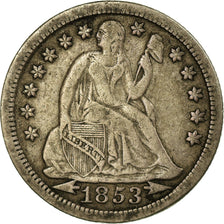 Moneta, USA, Seated Liberty Dime, Dime, 1853, U.S. Mint, Philadelphia