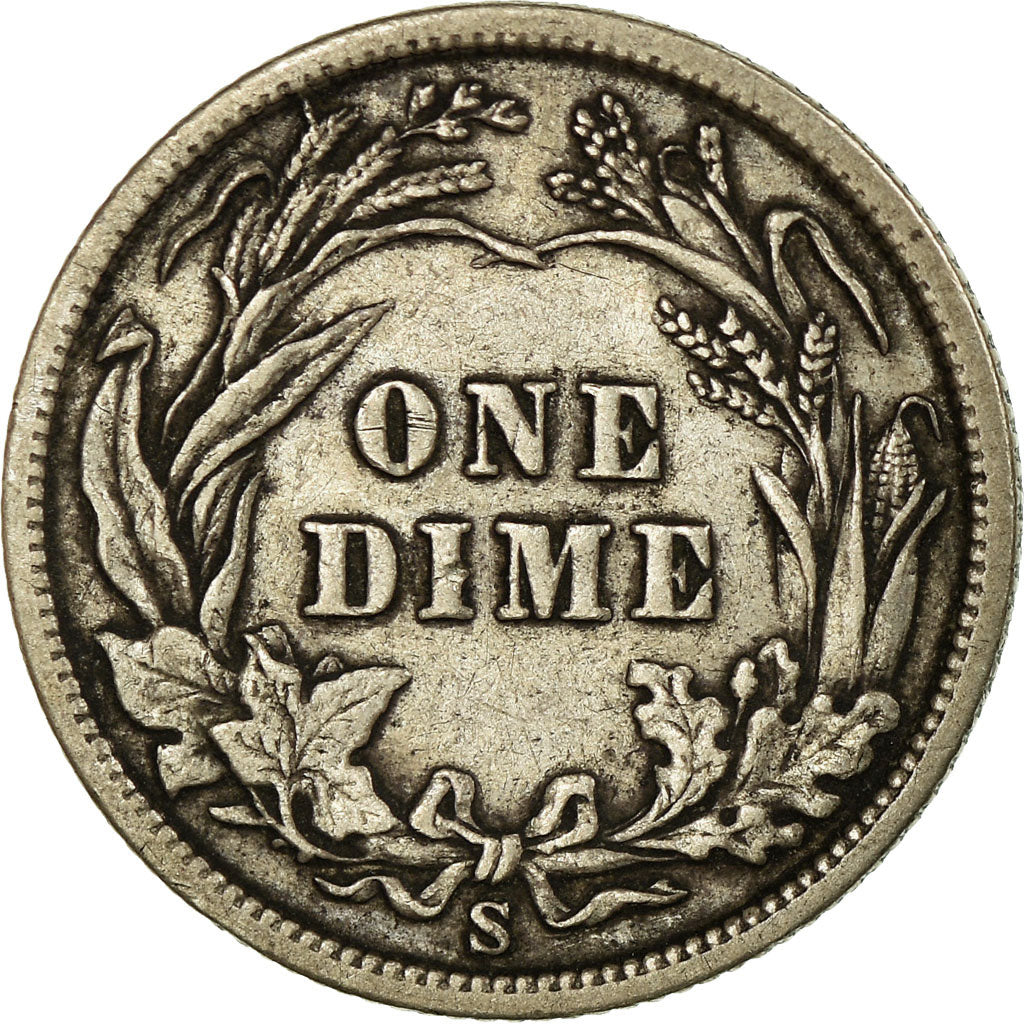 Coin, United States, Barber Dime, Dime, 1900, U.S. Mint, San Francisco