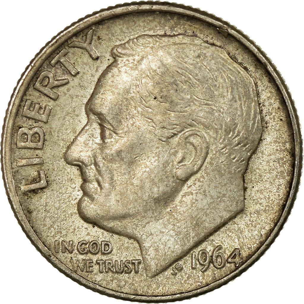 Moeda, Estados Unidos da América, Roosevelt Dime, Dime, 1964, U.S. Mint