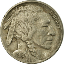 Coin, United States, Buffalo Nickel, 5 Cents, 1916, U.S. Mint, Philadelphia