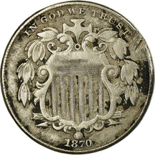 Monnaie, États-Unis, Shield Nickel, 5 Cents, 1869, U.S. Mint, Philadelphie, TB