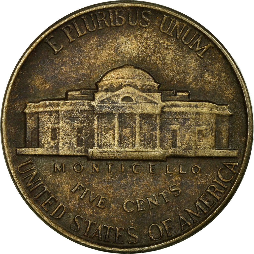 Moneda, Estados Unidos, Jefferson Nickel, 5 Cents, 1942, U.S. Mint