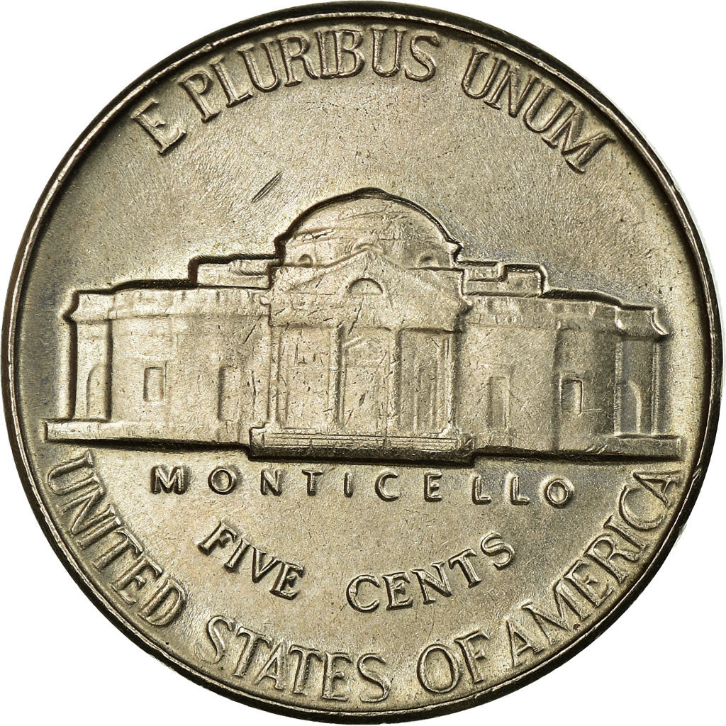 Monnaie, États-Unis, Jefferson Nickel, 5 Cents, 1955, U.S. Mint, Philadelphie