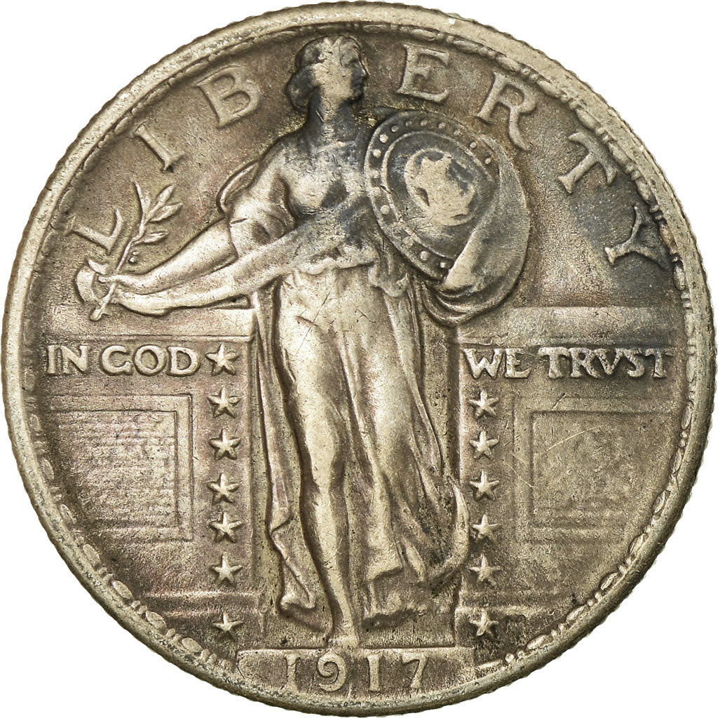 Coin, United States, Standing Liberty Quarter, Quarter, 1917, U.S. Mint