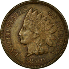 Coin, United States, Indian Head Cent, Cent, 1890, U.S. Mint, Philadelphia
