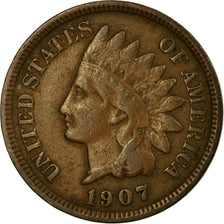 Coin, United States, Indian Head Cent, Cent, 1907, U.S. Mint, Philadelphia
