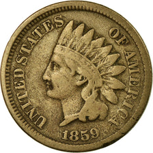 Coin, United States, Indian Head Cent, Cent, 1859, U.S. Mint, Philadelphia