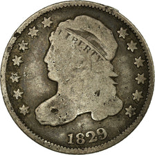 Moneta, USA, Liberty Cap Dime, Dime, 1829, U.S. Mint, Philadelphia, VF(20-25)