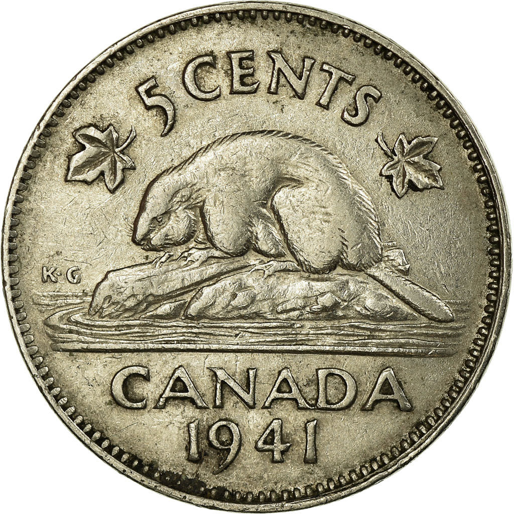 Coin, Canada, George VI, 5 Cents, 1941, Royal Canadian Mint, Ottawa, VF(30-35)