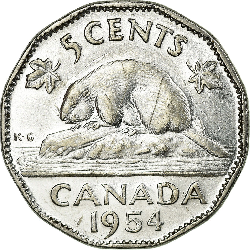 Monnaie, Canada, Elizabeth II, 5 Cents, 1954, Royal Canadian Mint, Ottawa, TTB