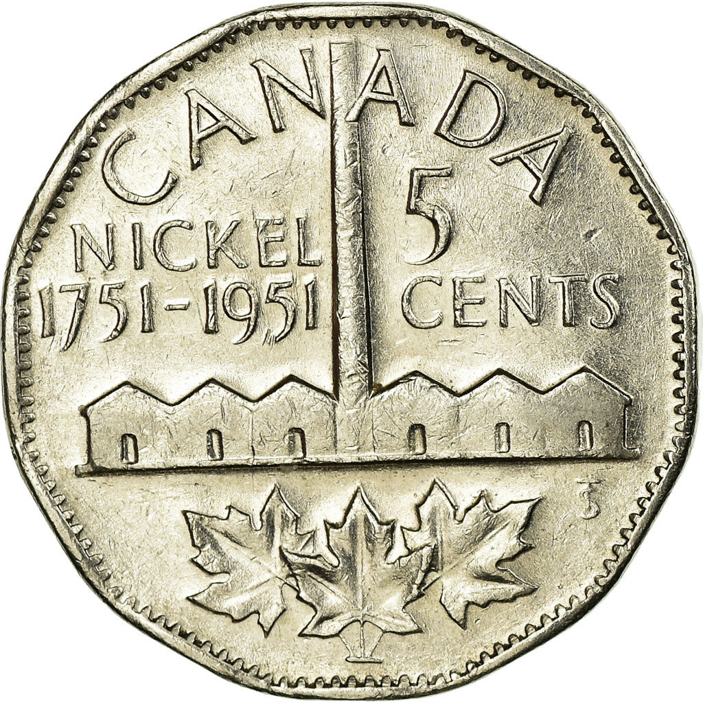 Coin, Canada, George VI, 5 Cents, 1951, Royal Canadian Mint, Ottawa, EF(40-45)