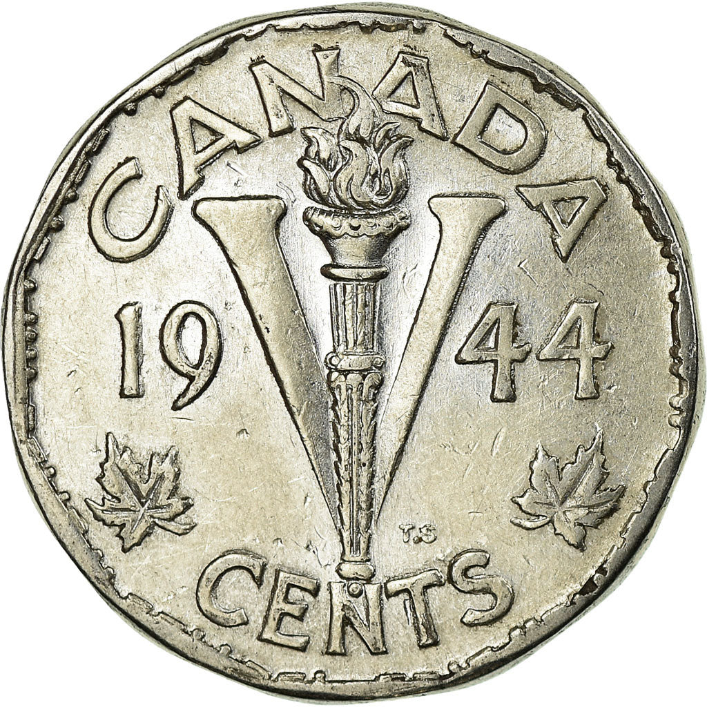 Coin, Canada, George VI, 5 Cents, 1944, Royal Canadian Mint, Ottawa, EF(40-45)