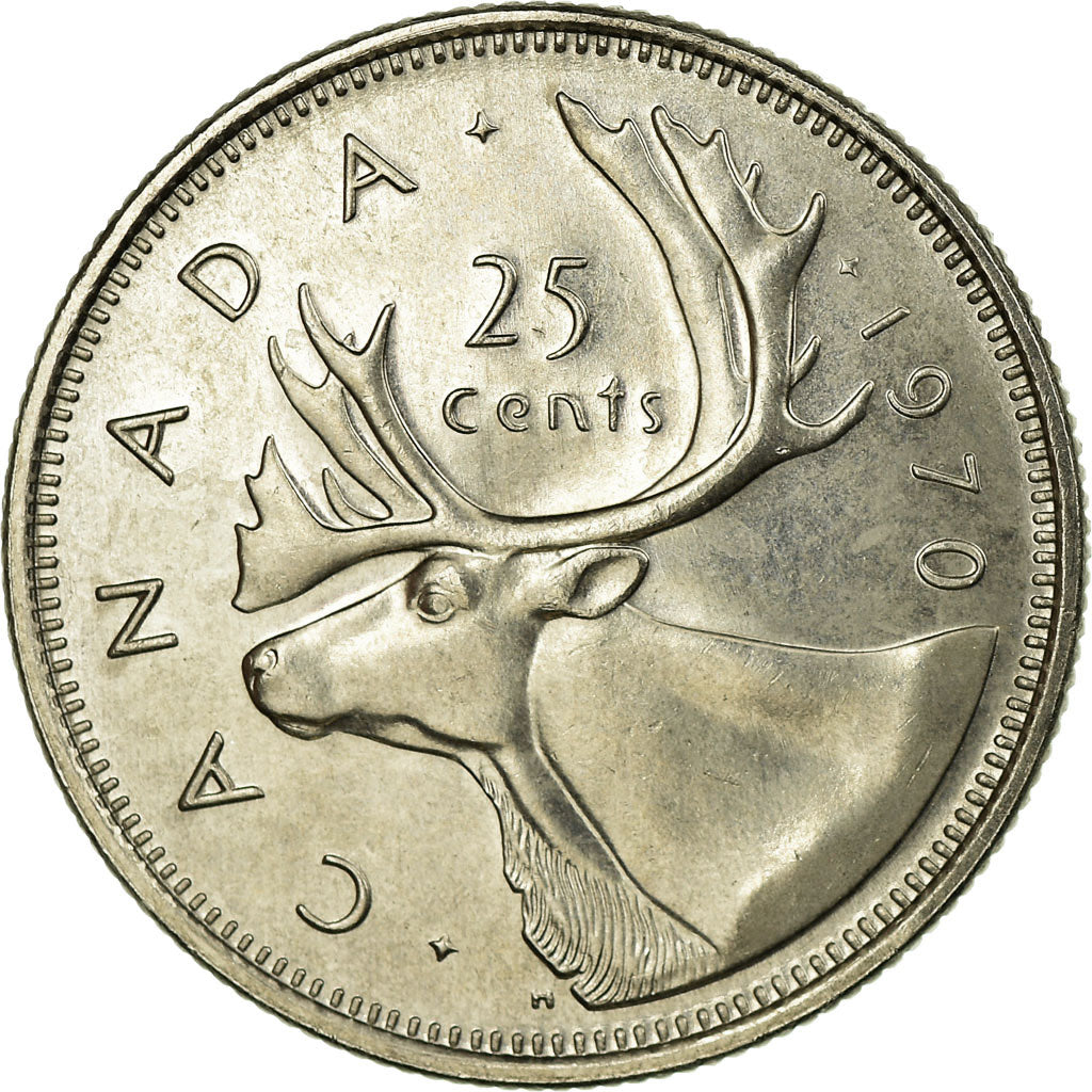 Coin, Canada, Elizabeth II, 25 Cents, 1970, Royal Canadian Mint, Ottawa