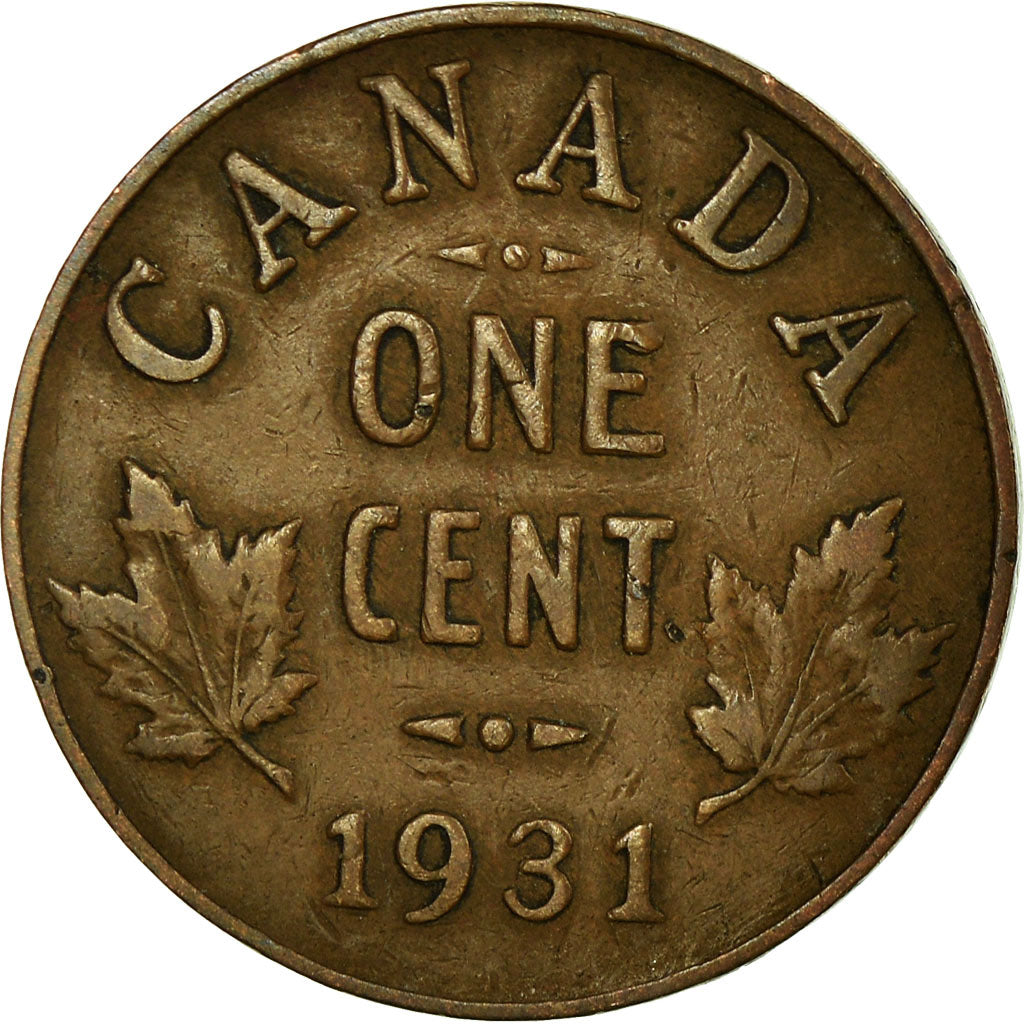 Coin, Canada, George V, Cent, 1931, Royal Canadian Mint, Ottawa, EF(40-45)