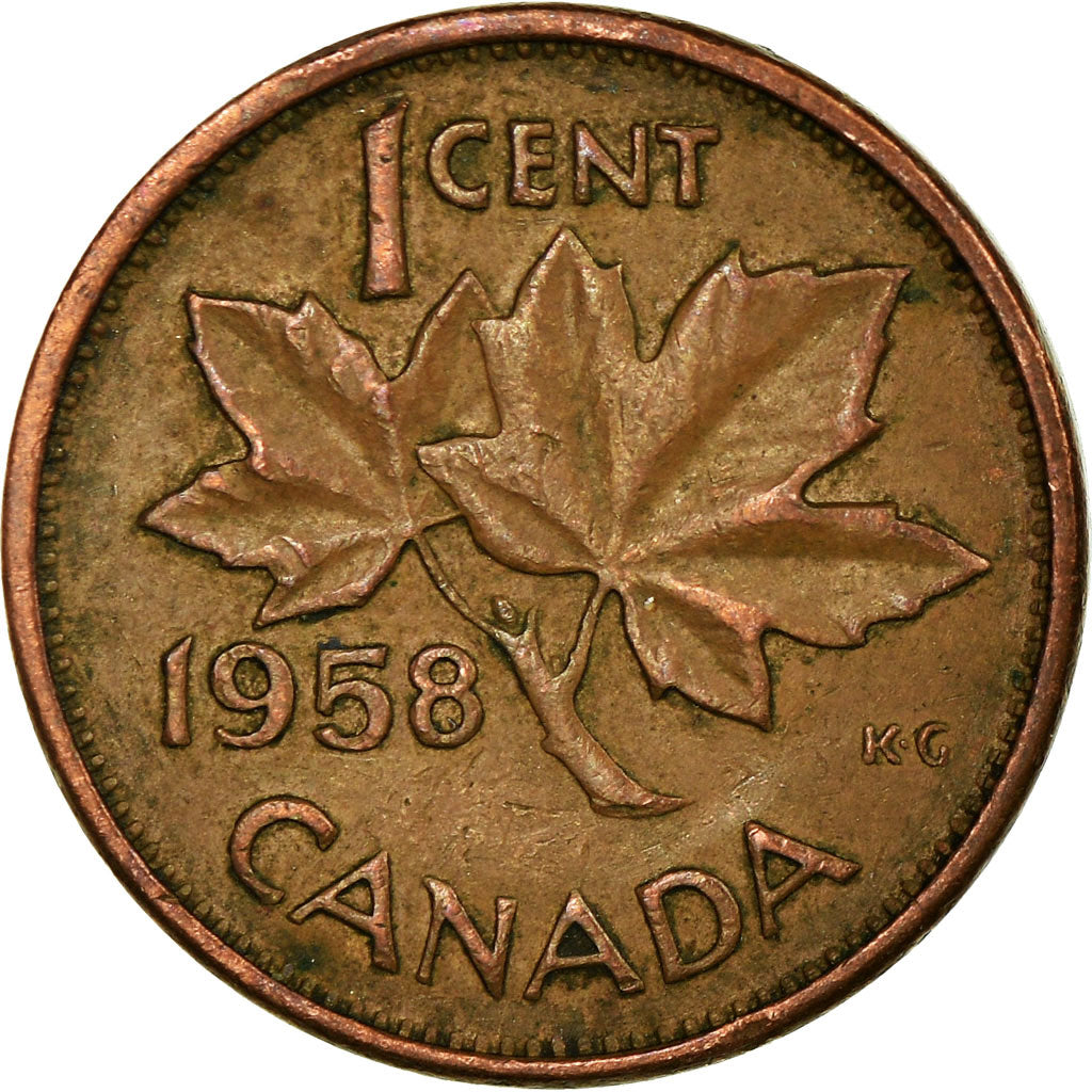 Moneta, Canada, Elizabeth II, Cent, 1958, Royal Canadian Mint, Ottawa, MB+