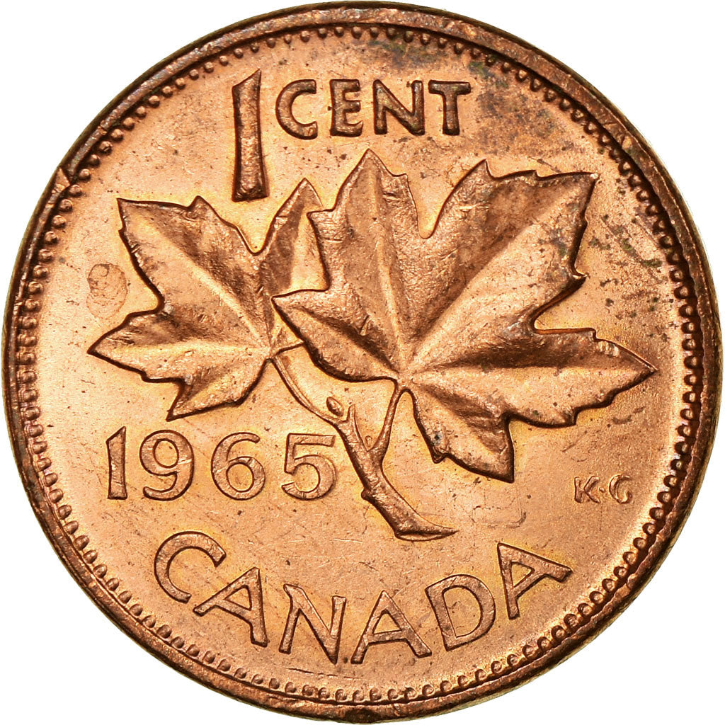 Coin, Canada, Elizabeth II, Cent, 1965, Royal Canadian Mint, Ottawa, VF(30-35)