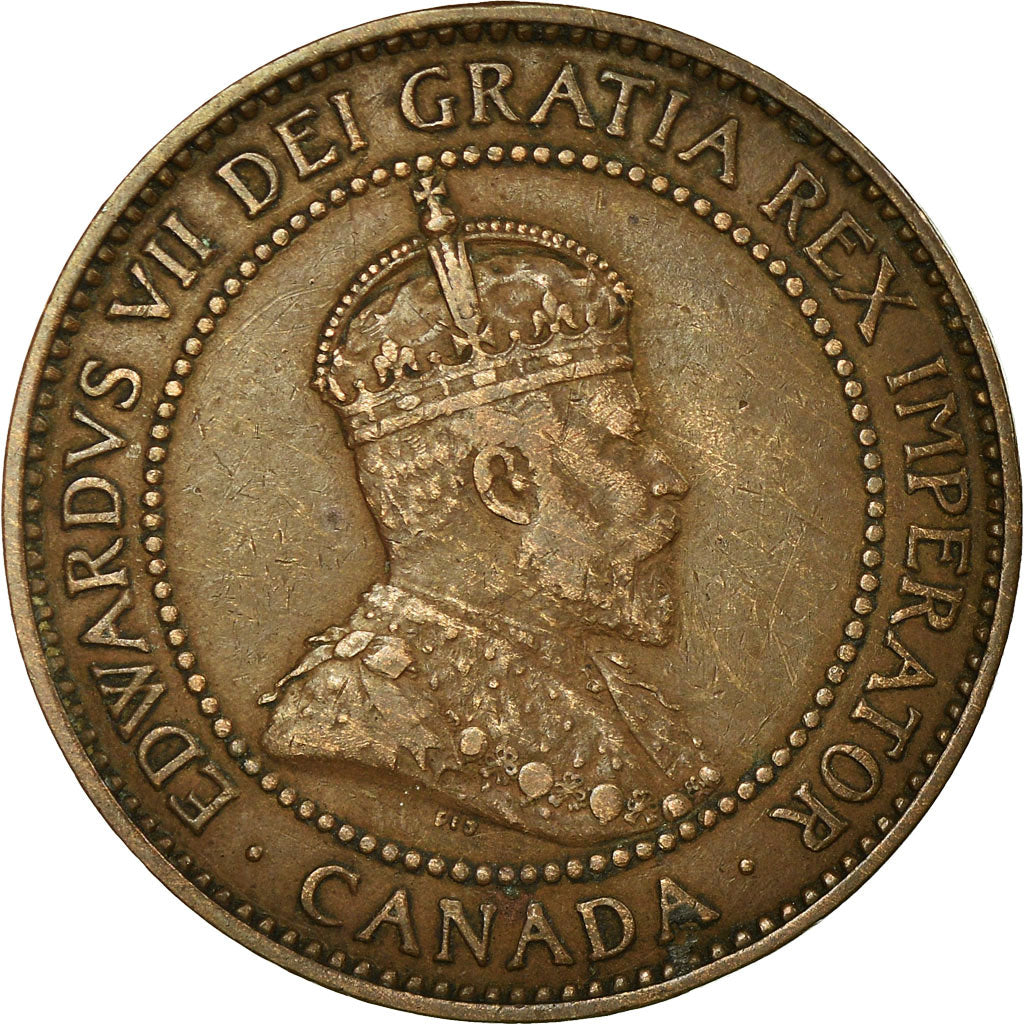 Coin, Canada, Edward VII, Cent, 1909, Royal Canadian Mint, Ottawa, EF(40-45)