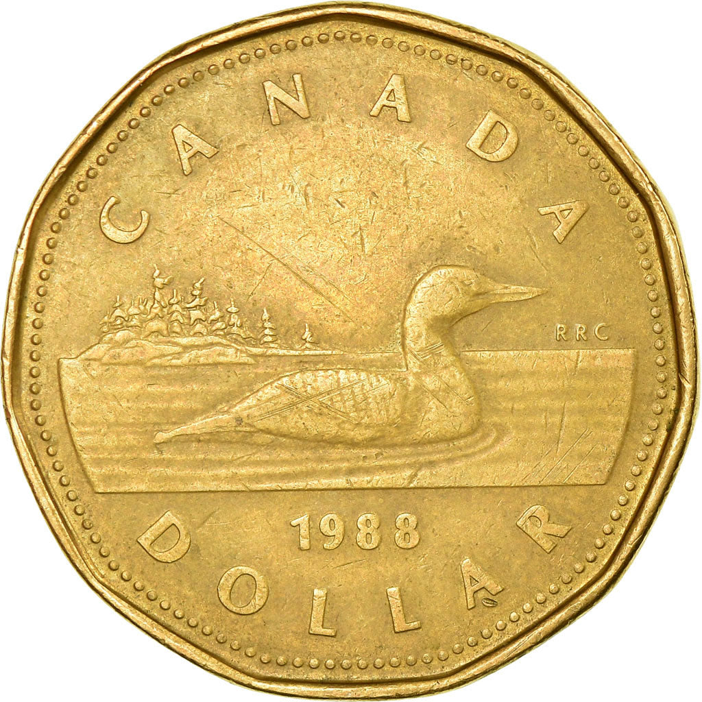 Coin, Canada, Elizabeth II, Dollar, 1988, Royal Canadian Mint, Ottawa