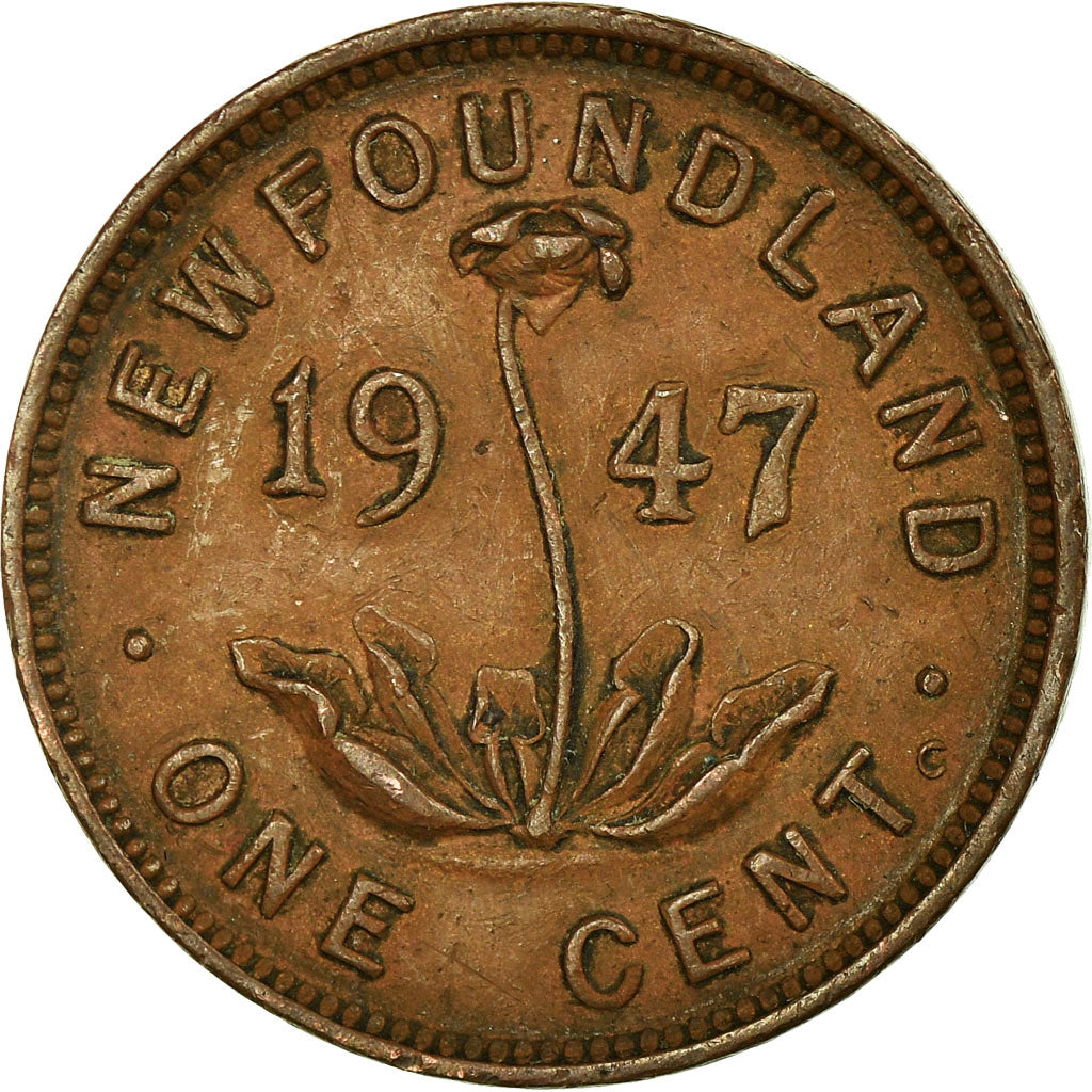 Coin, NEWFOUNDLAND, Small Cent, 1947, Royal Canadian Mint, Ottawa, VF(30-35)