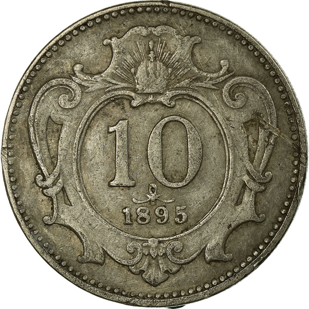 Coin, Austria, Franz Joseph I, 10 Heller, 1895, VF(30-35), Nickel, KM:2802