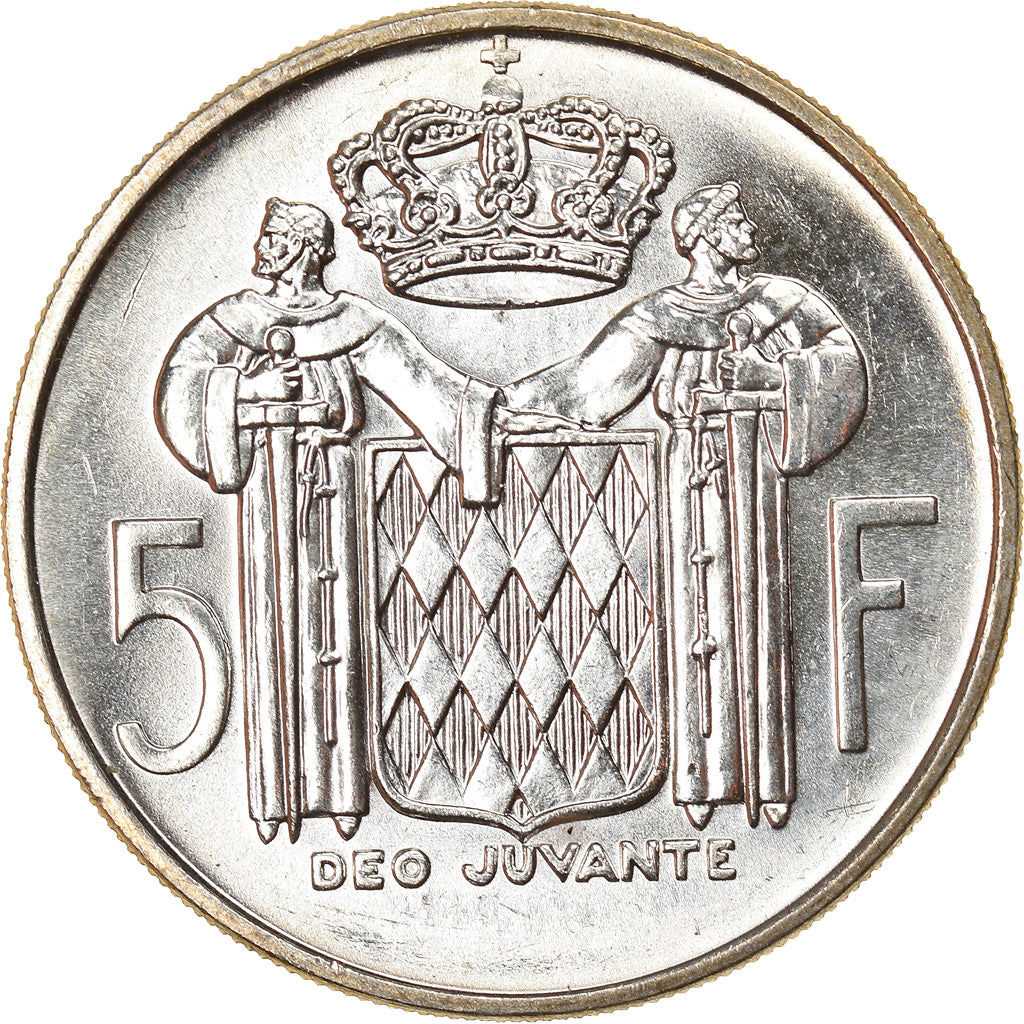 Munten, Monaco, Rainier III, 5 Francs, 1966, UNC, Zilver, KM:141