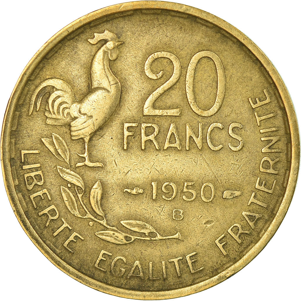 Coin, France, Guiraud, 20 Francs, 1950, Beaumont - Le Roger, VF(30-35)