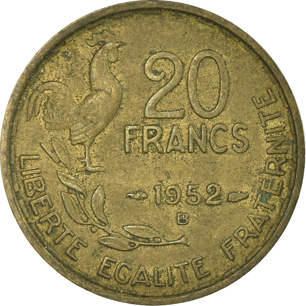 Coin, France, Guiraud, 20 Francs, 1952, Beaumont - Le Roger, VF(20-25)