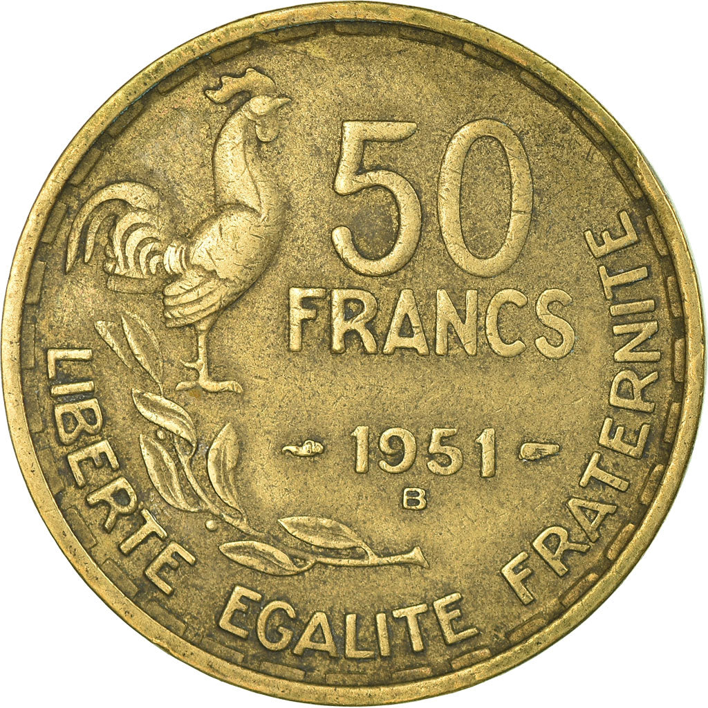 Münze, Frankreich, Guiraud, 50 Francs, 1951, Beaumont - Le Roger, S+