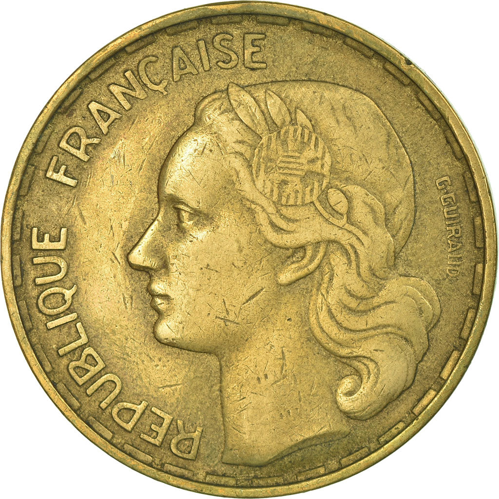 Moneta, Francia, Guiraud, 50 Francs, 1952, Paris, MB, Alluminio-bronzo