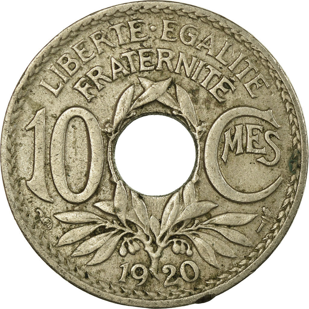 Munten, Frankrijk, Lindauer, 10 Centimes, 1920, Paris, ZF, Copper-nickel