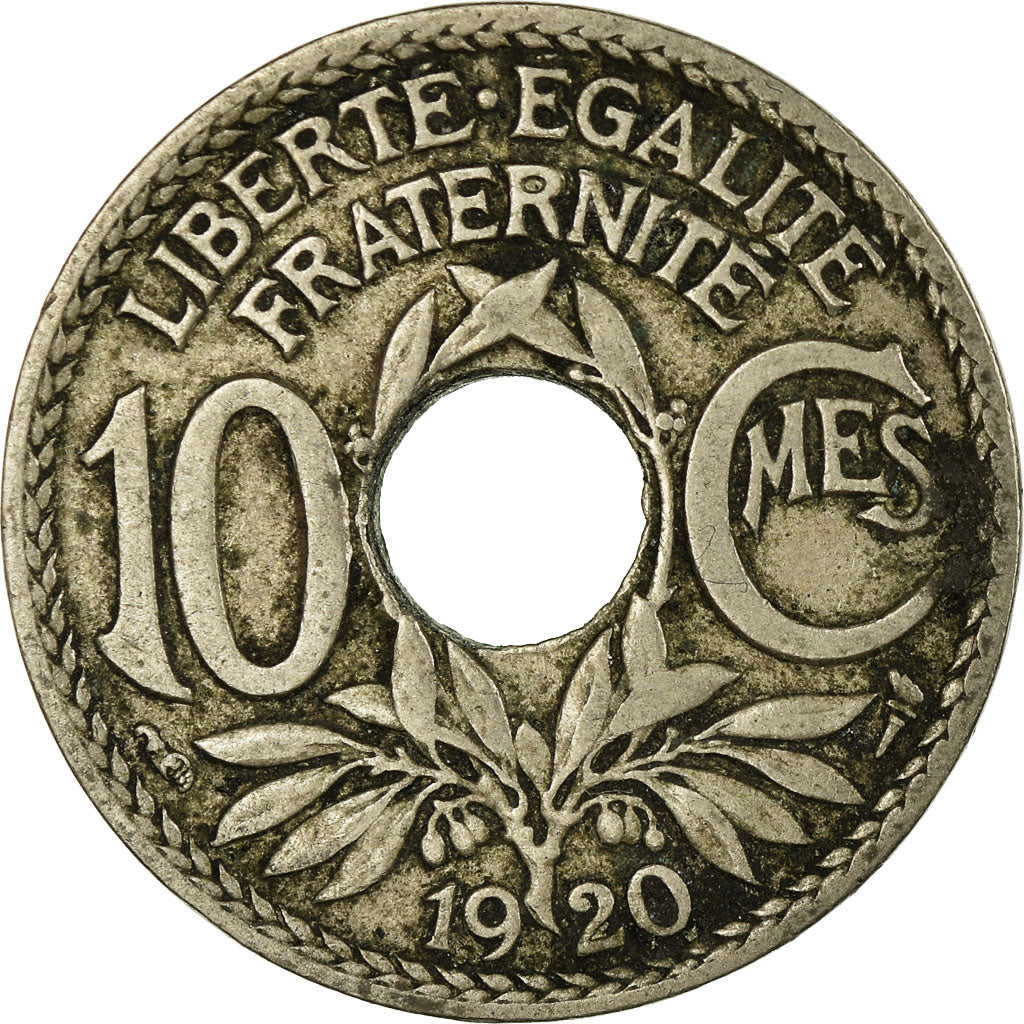 Munten, Frankrijk, Lindauer, 10 Centimes, 1920, Paris, FR+, Copper-nickel
