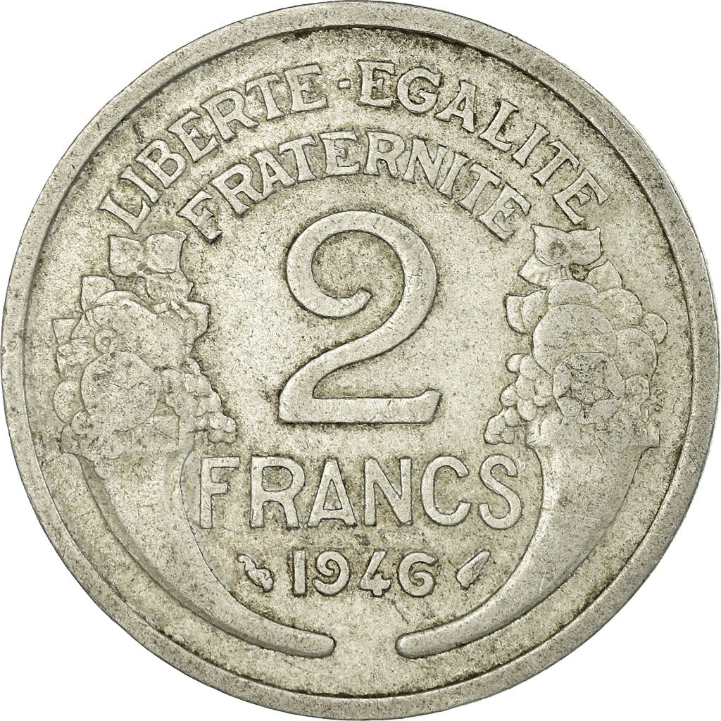 Coin, France, Morlon, 2 Francs, 1946, Paris, VF(30-35), Aluminum, KM:886a.1