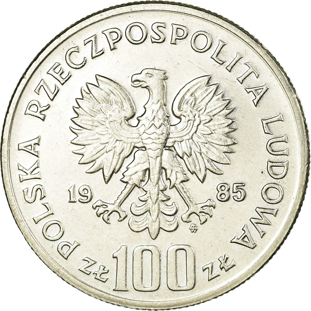 Moneta, Polonia, 100 Zlotych, 1985, Warsaw, BB, Acciaio placcato nichel, KM:157