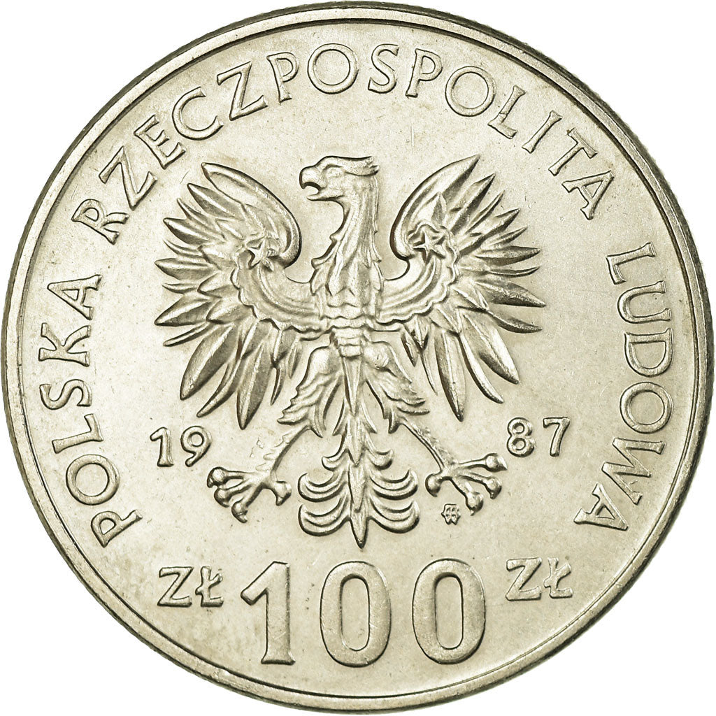 Coin, Poland, 100 Zlotych, 1987, Warsaw, EF(40-45), Copper-nickel, KM:167