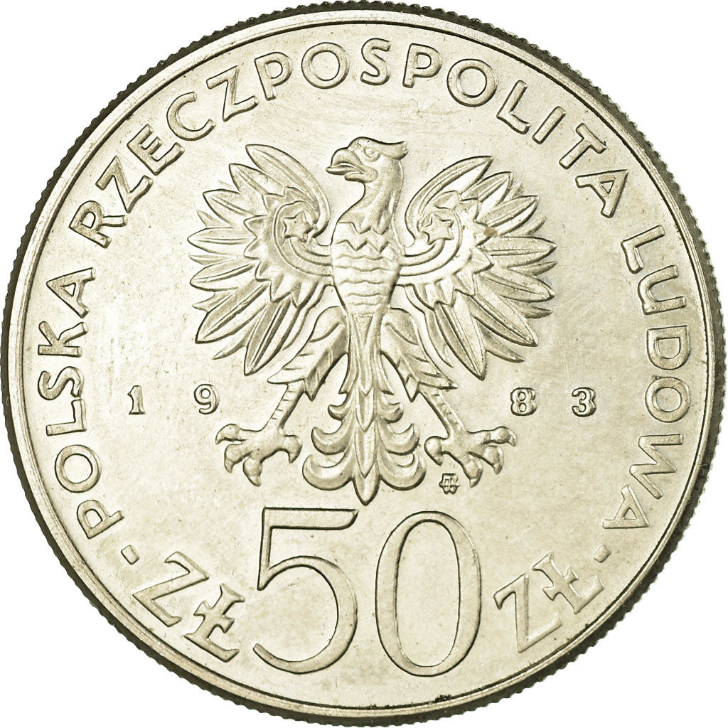 Moneta, Polska, 50 Zlotych, 1983, Warsaw, EF(40-45), Miedź-Nikiel, KM:145
