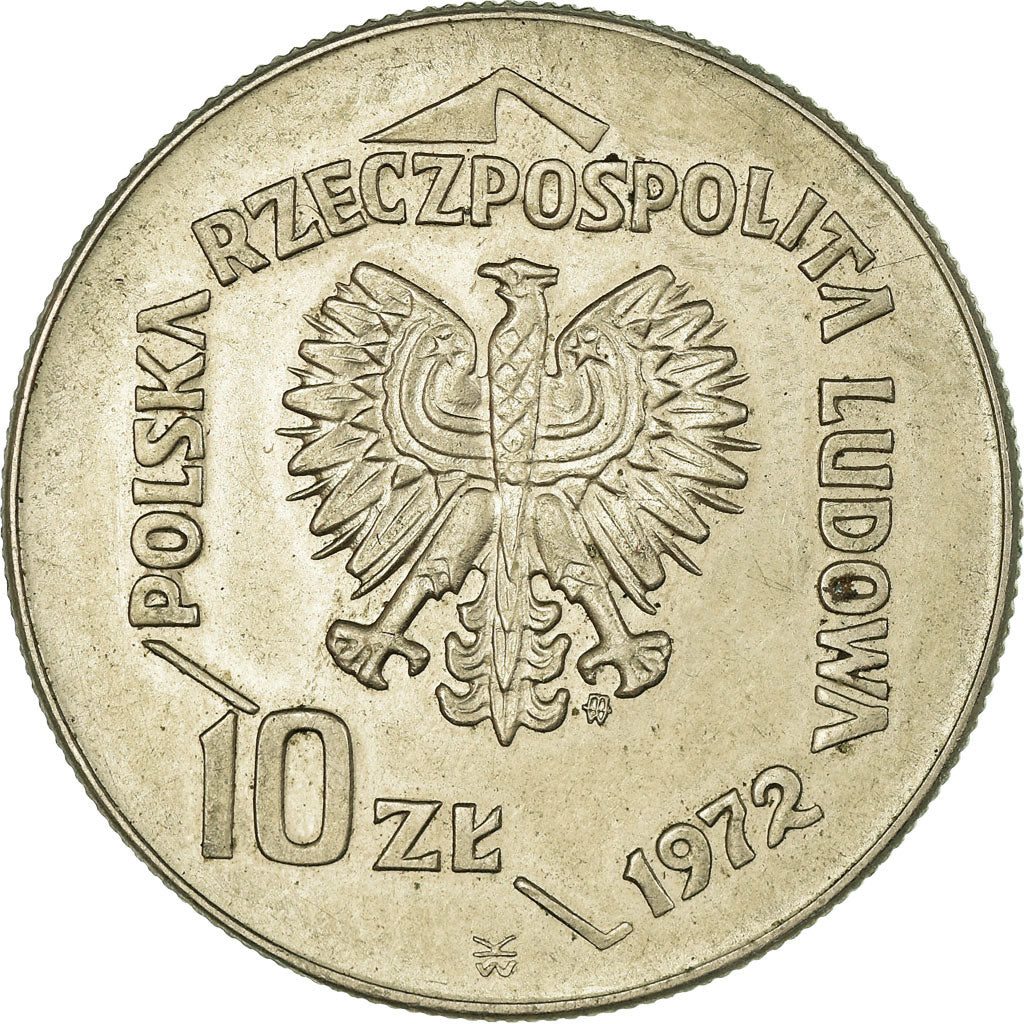 Münze, Polen, 10 Zlotych, 1972, Warsaw, S+, Copper-nickel, KM:65