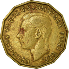 Monnaie, Grande-Bretagne, George VI, 3 Pence, 1952, TB+, Nickel-brass, KM:873