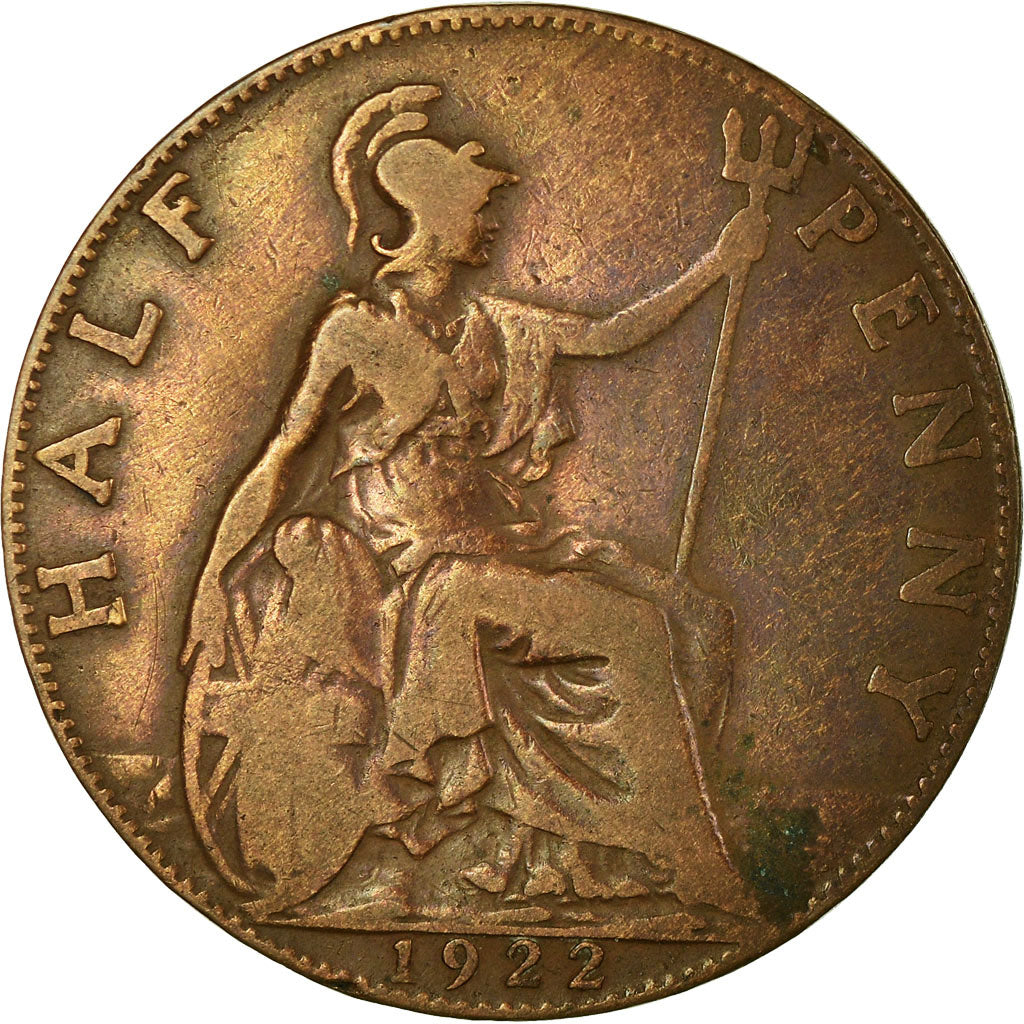 Münze, Großbritannien, George V, 1/2 Penny, 1922, S+, Bronze, KM:809