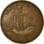 Moneda, Gran Bretaña, George VI, 1/2 Penny, 1942, BC+, Bronce, KM:844