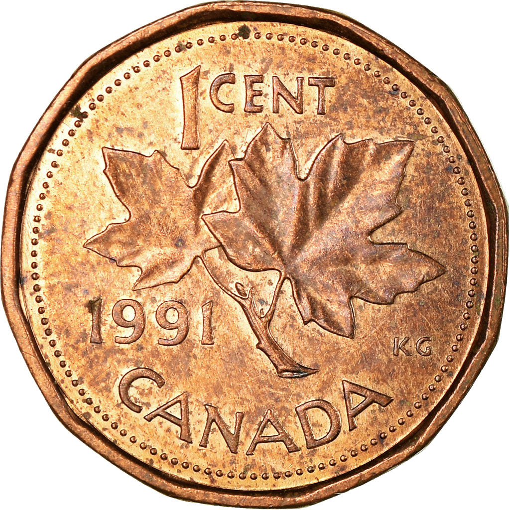 Coin, Canada, Elizabeth II, Cent, 1991, Royal Canadian Mint, Ottawa, VF(30-35)