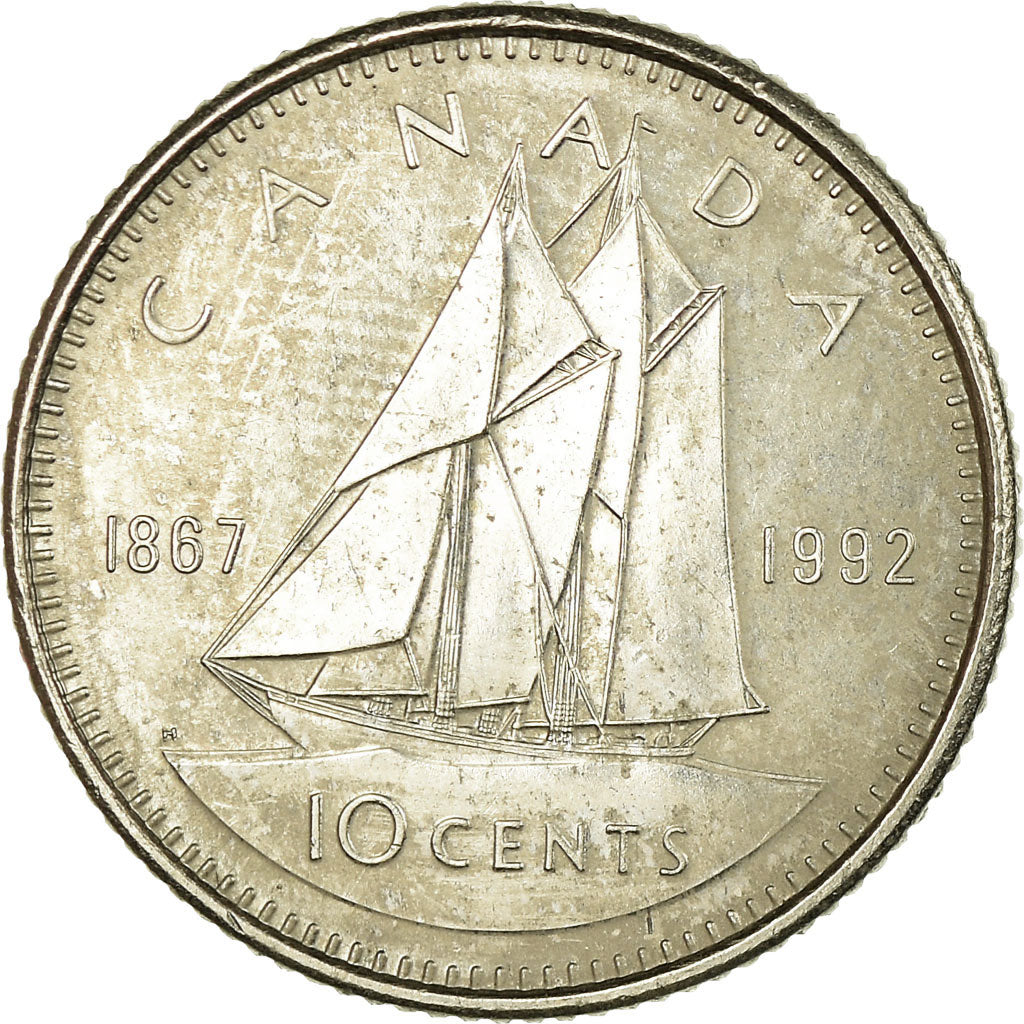Coin, Canada, Elizabeth II, 10 Cents, 1992, Royal Canadian Mint, Ottawa