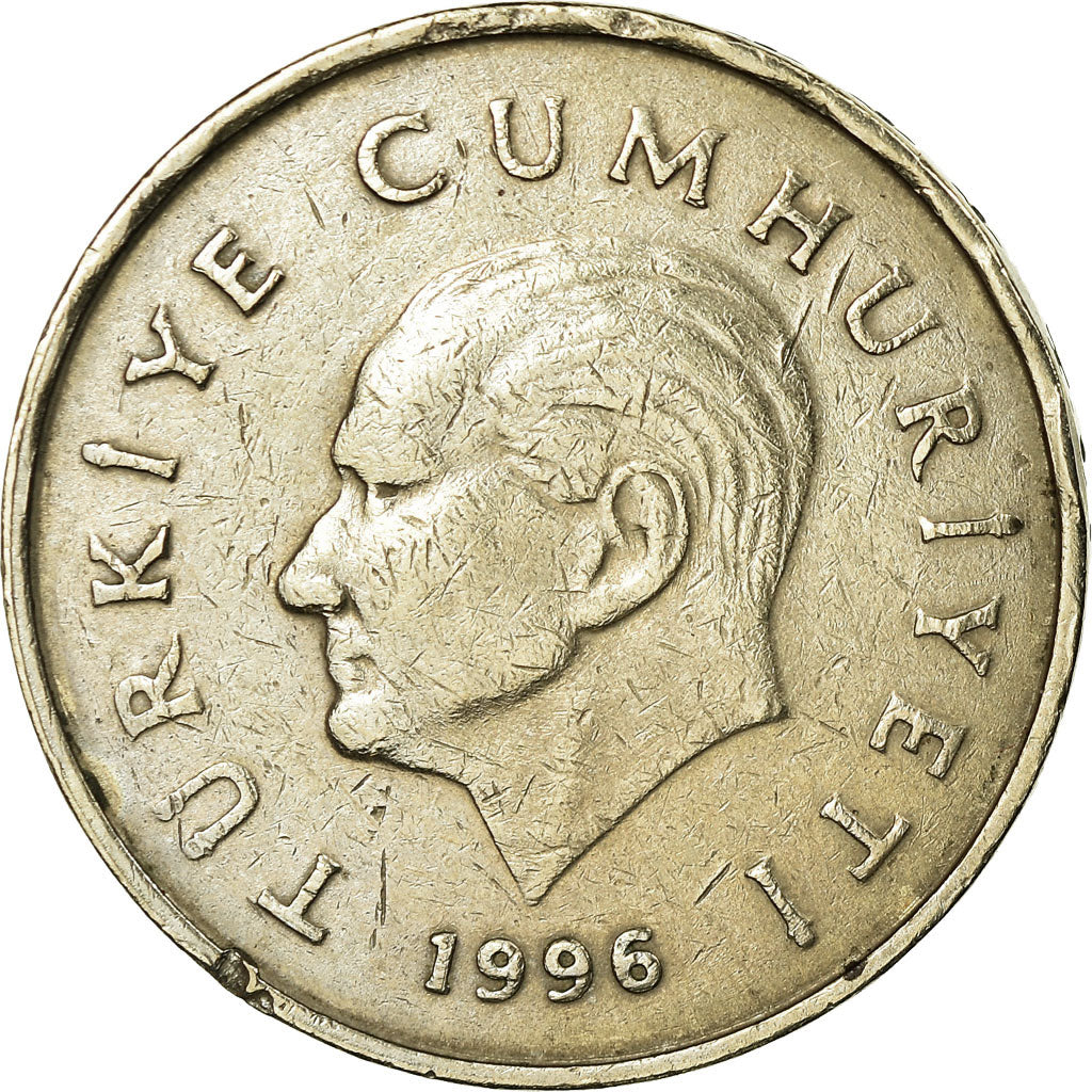 Coin, Turkey, 50000 Lira, 50 Bin Lira, 1996, EF(40-45), Copper-Nickel-Zinc