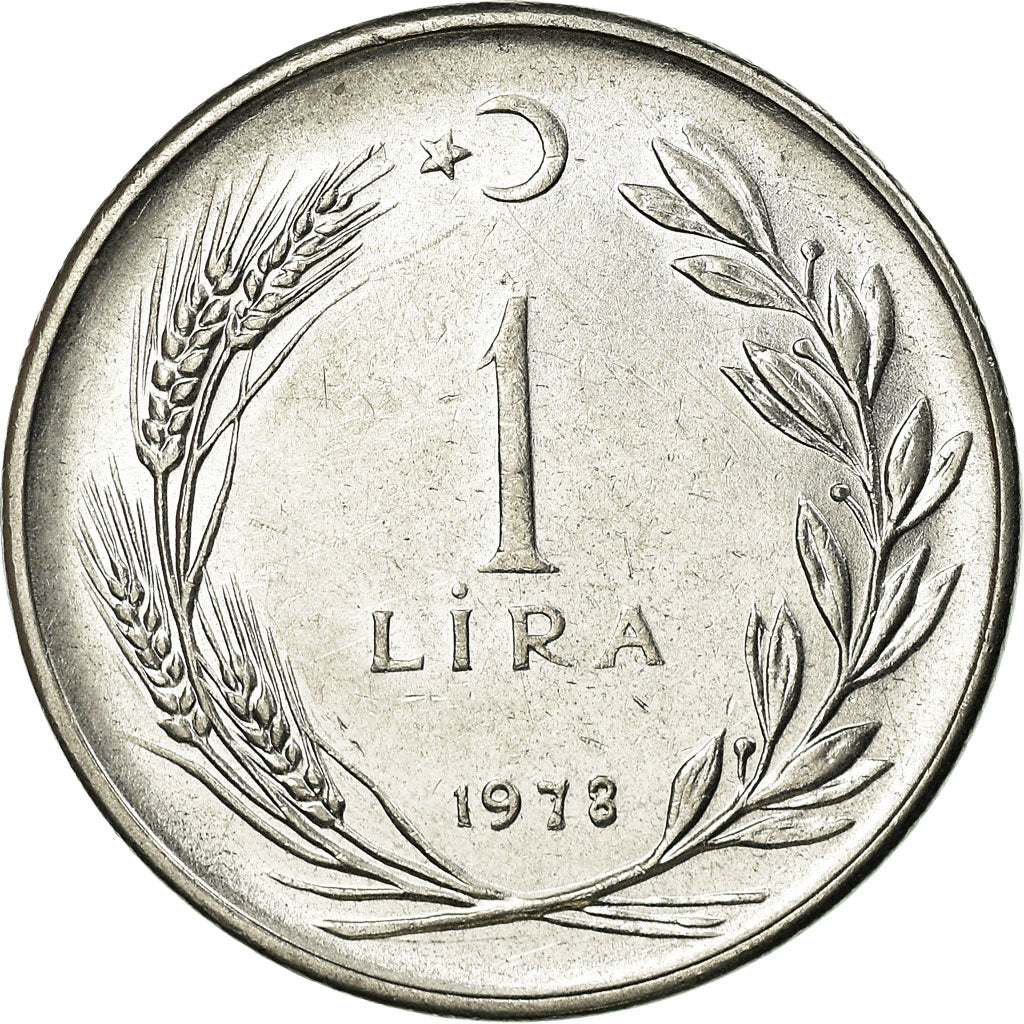 Moneda, Turquía, Lira, 1978, MBC, Acero inoxidable, KM:889a.2