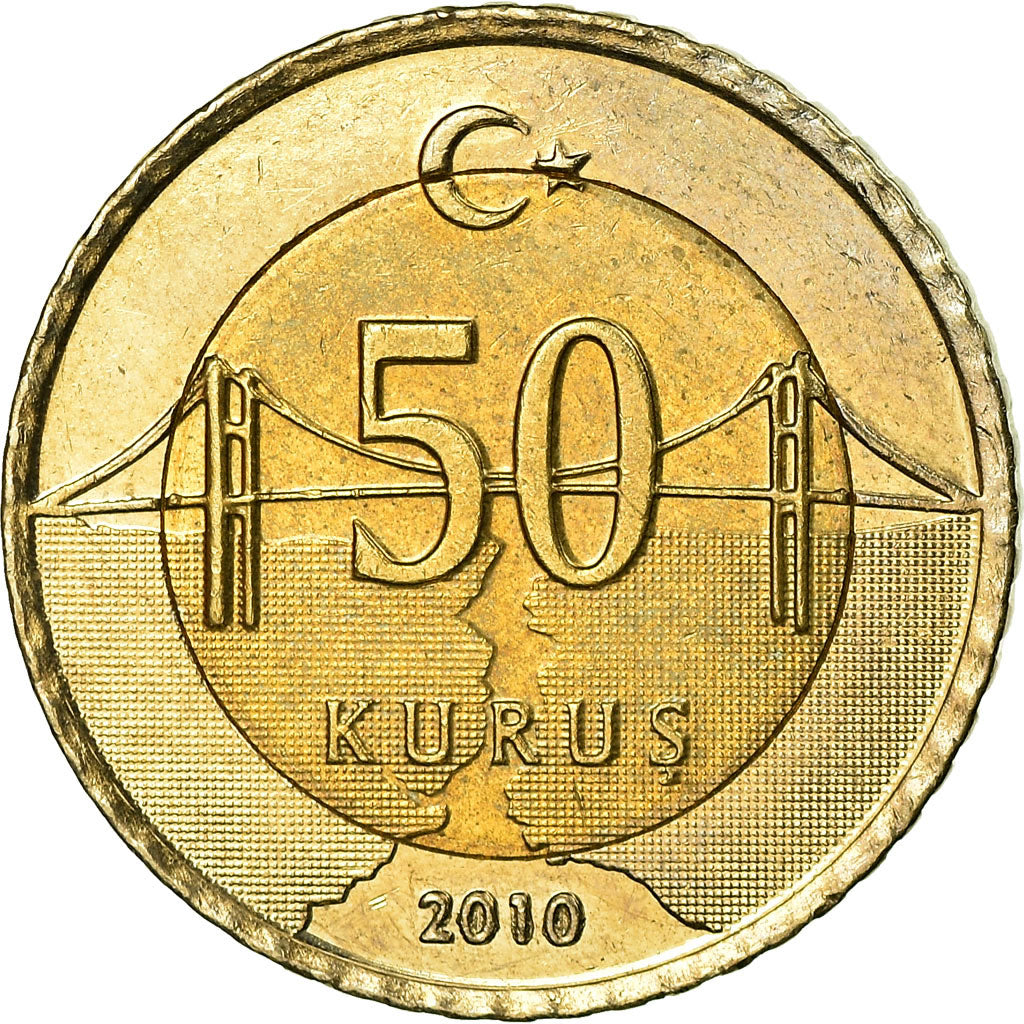 Monnaie, Turquie, 50 Kurus, 2010, TTB, Bi-Metallic, KM:1243