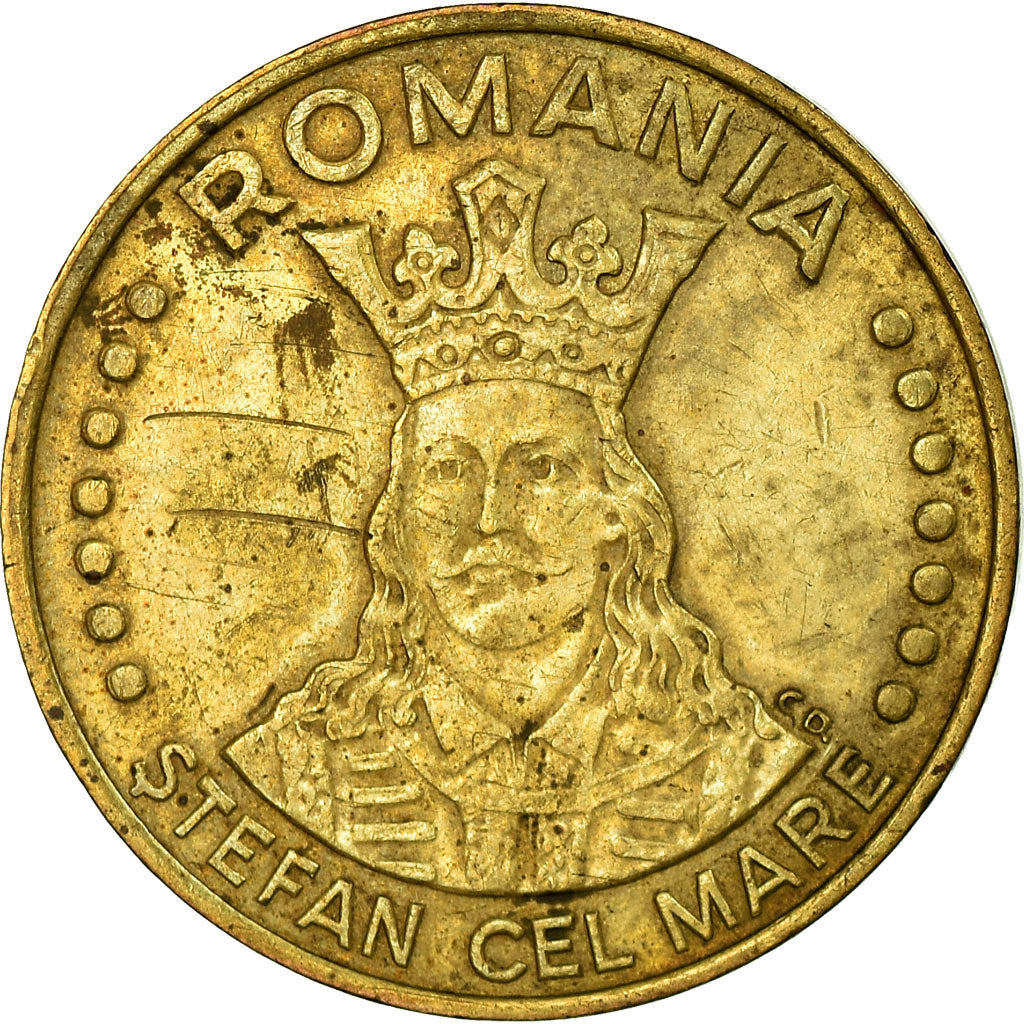 Moneta, Romania, 20 Lei, 1991, MB+, Acciaio ricoperto in ottone, KM:109